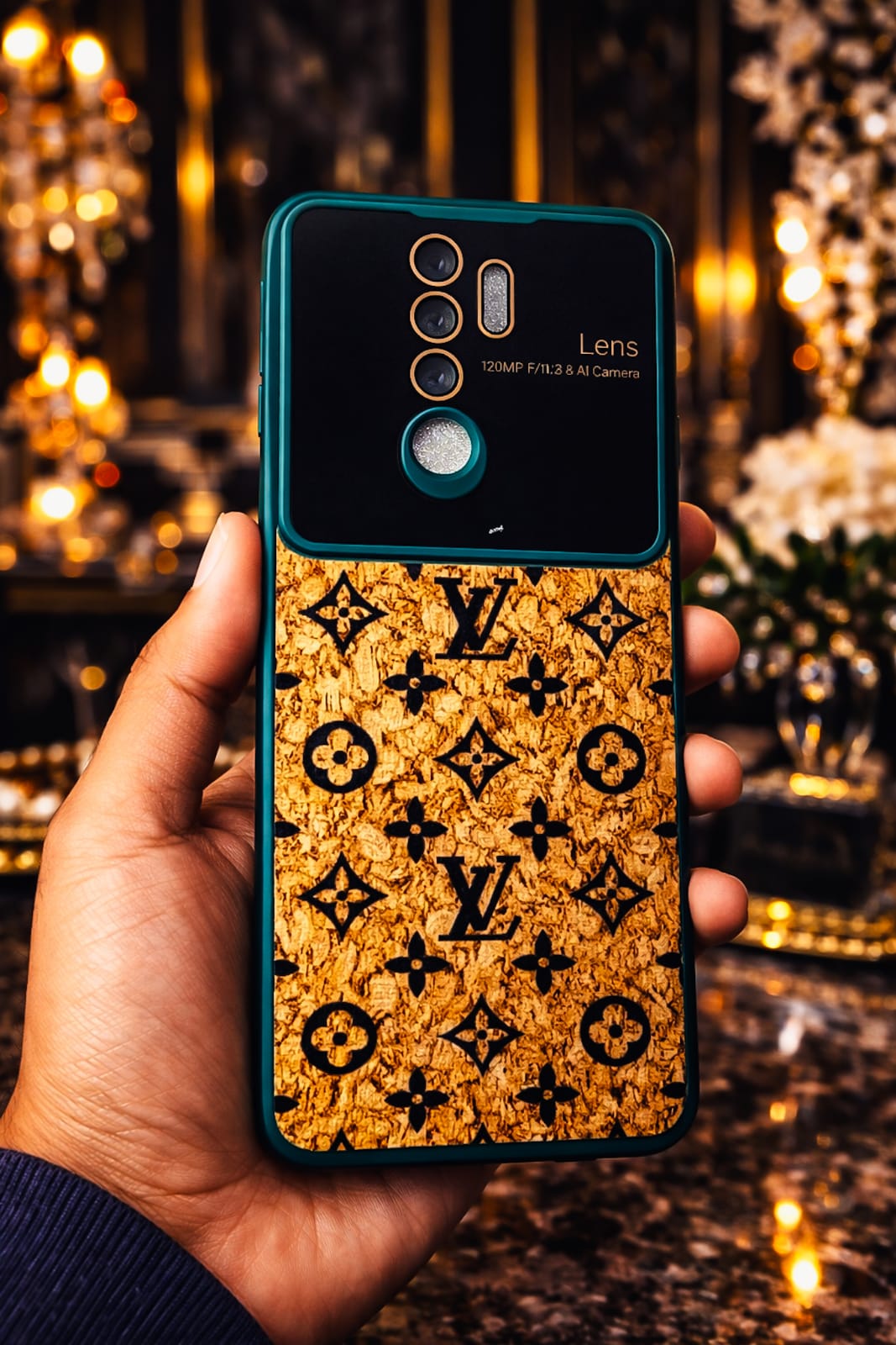 LV Style Premium Cork Texture Designer Back Cover for Redmi Note 8 Pro