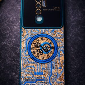 Luxury Cork Texture Back Case for Redmi Note 8 Pro – Blue Mechanical Design