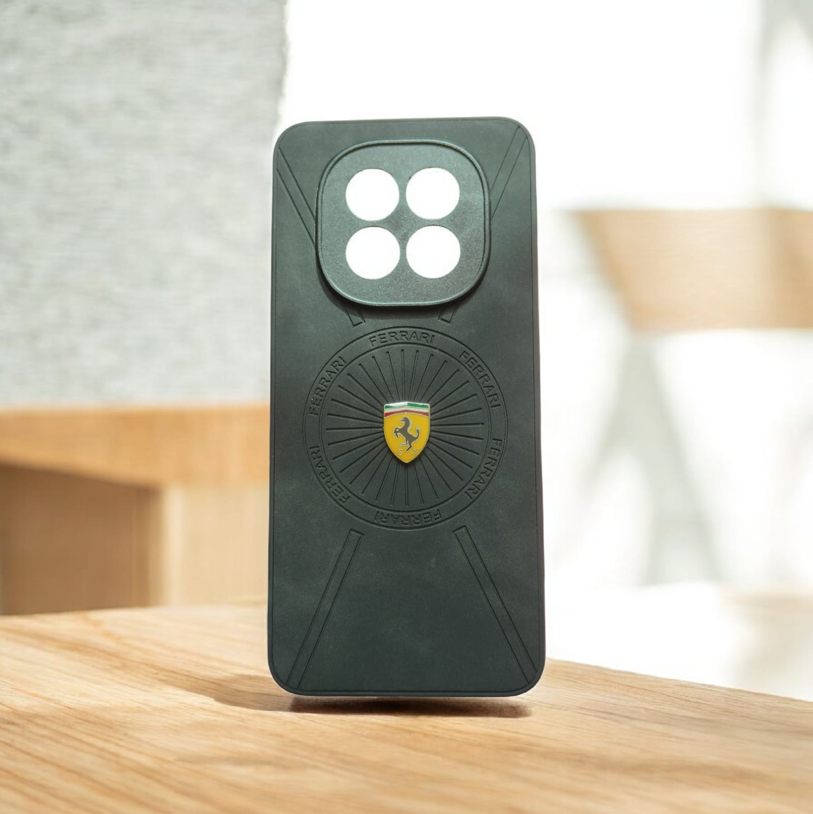 OPPO F29 Luxury Ferrari Inspired 3D Logo Matte Black Case