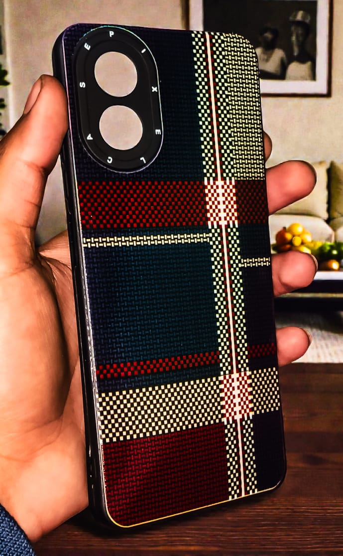 OPPO A17/A18/A38 Premium Checkered Fashion Case – For Boys & Girls