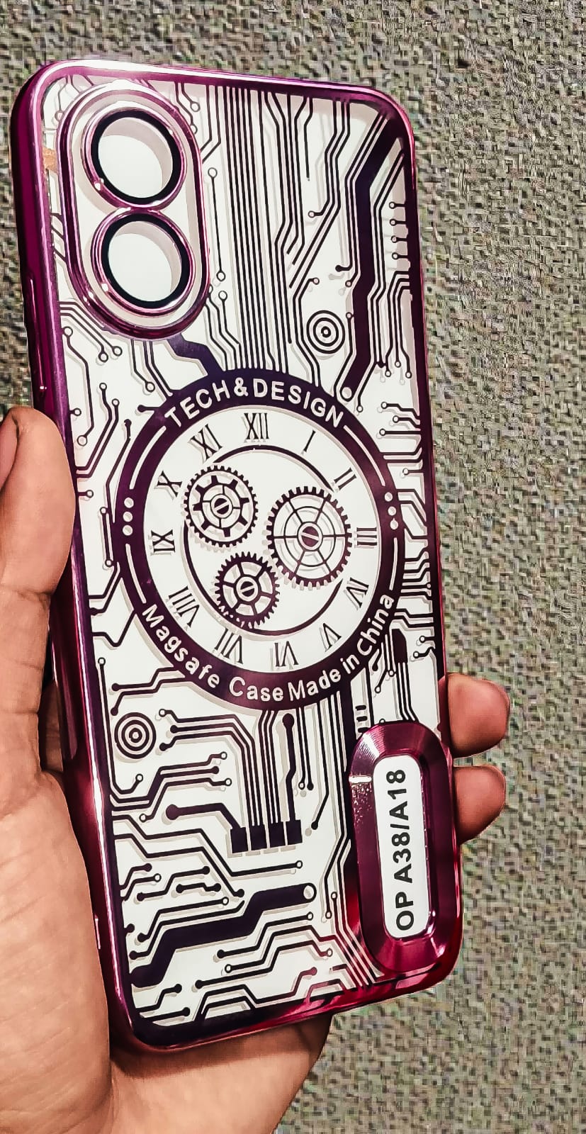 Stylish Pink Girls Back Cover for OPPO A17/A18/A38