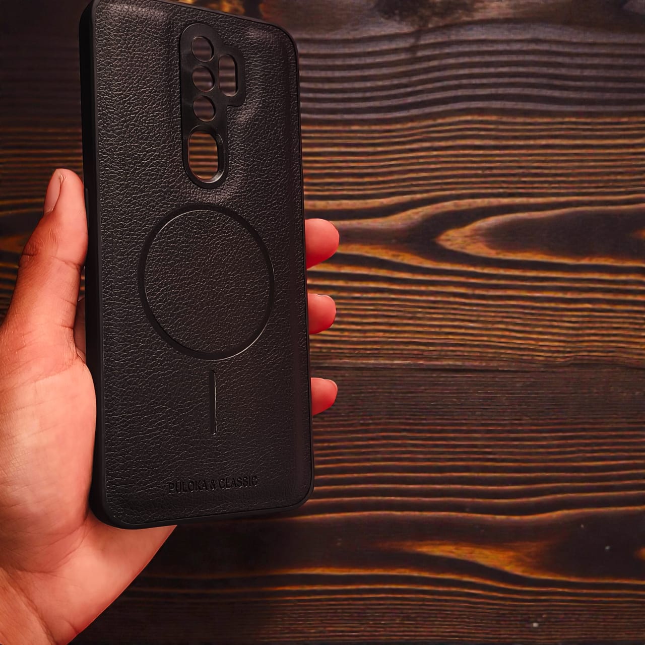 OPPO A9 2020 Premium Leather Finish Back Cover | Classic Magnetic Ring Design Case