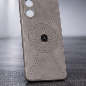 OPPO A17/A18/A38 3D Metal Logo Back Cover | Matte Grey Premium Case