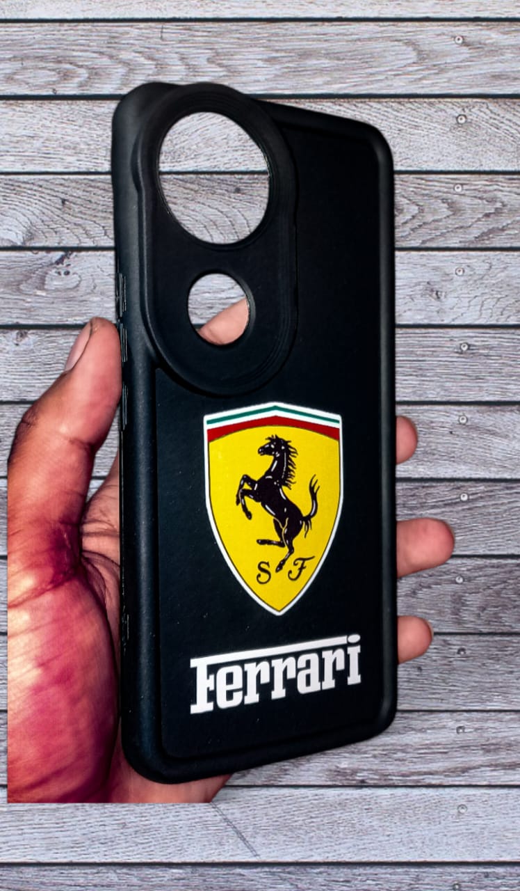Vivo V50 Luxury Ferrari Inspired Matte Black Back Case