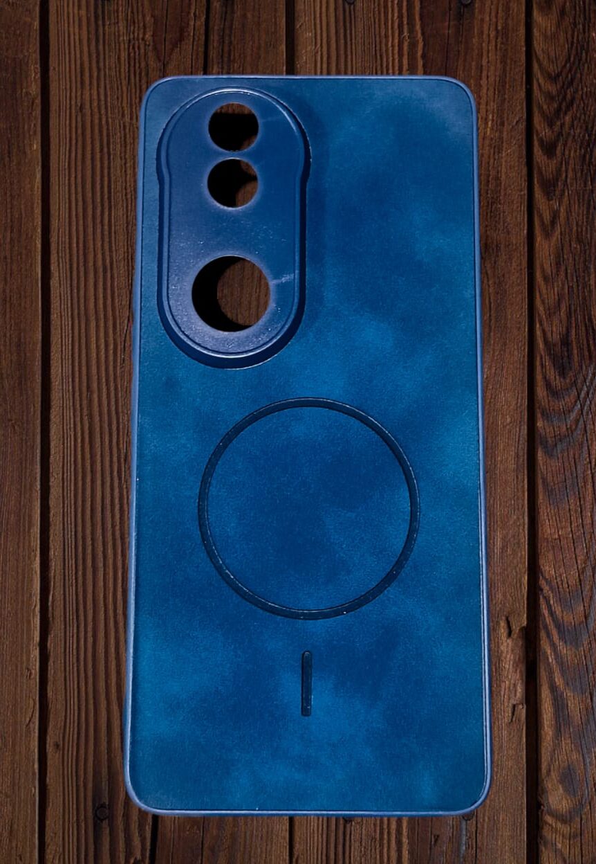 Vivo V50 MagSafe Style Magnetic Matte Blue Designer Back Case