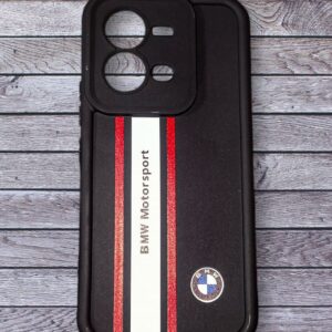 Premium Racing Style Back Cover for Vivo V25 | Premium Matte Black Case
