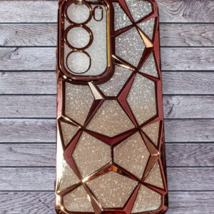 Vivo Y29 Luxury Glitter Geometric  Diamond Style Design | Shockproof Case (Golden, Pink, Black)