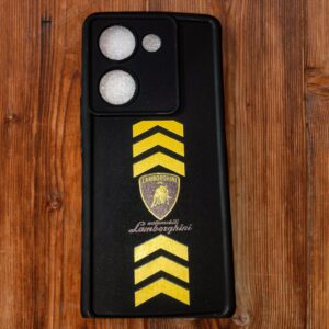 Vivo Y200 Pro Logo Soft Back Cover | Matte Finish | Premium Shockproof TPU Case (Black & Yellow)