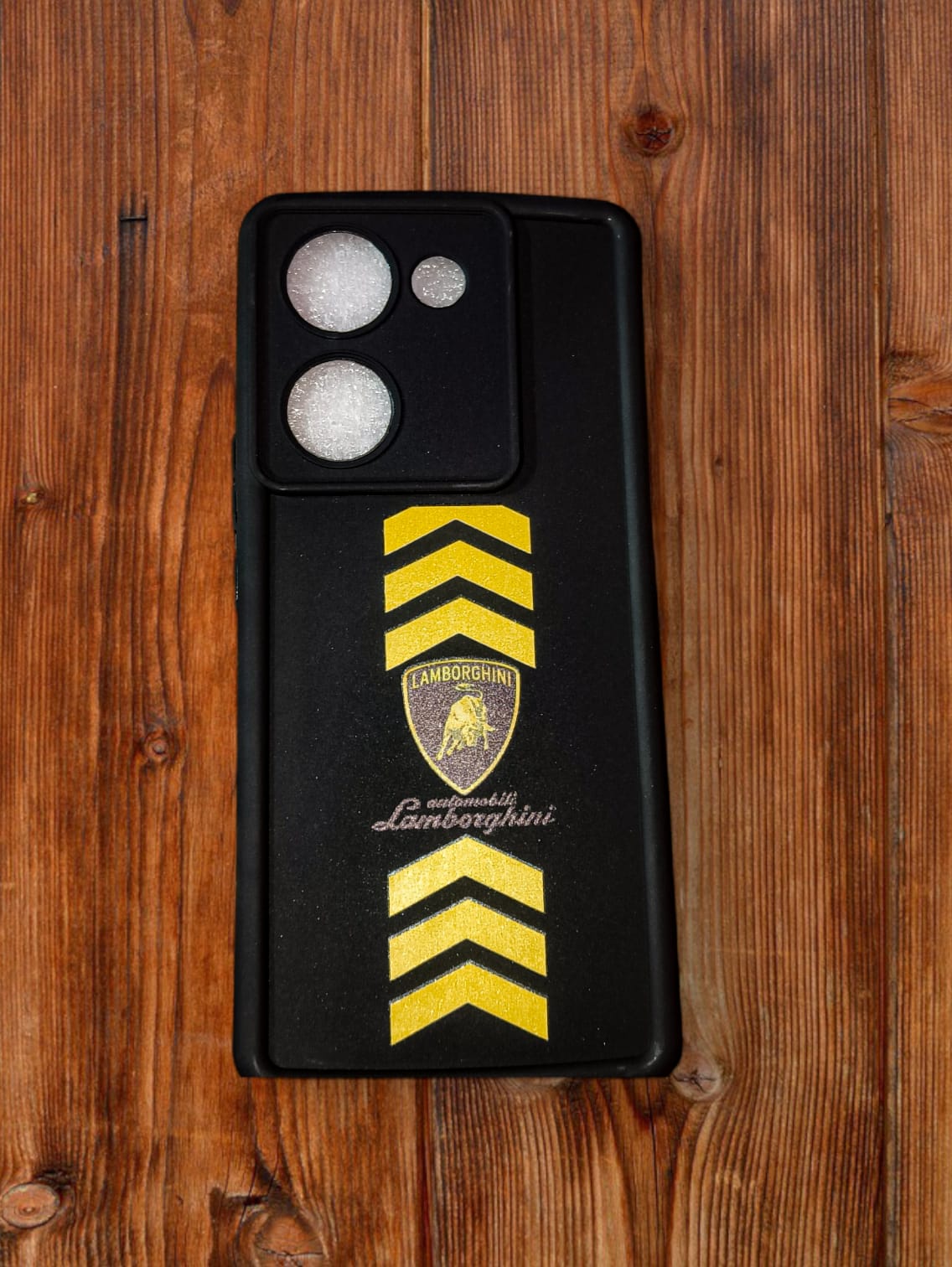 Vivo Y200 Pro Logo Soft Back Cover | Matte Finish | Premium Shockproof TPU Case (Black & Yellow)