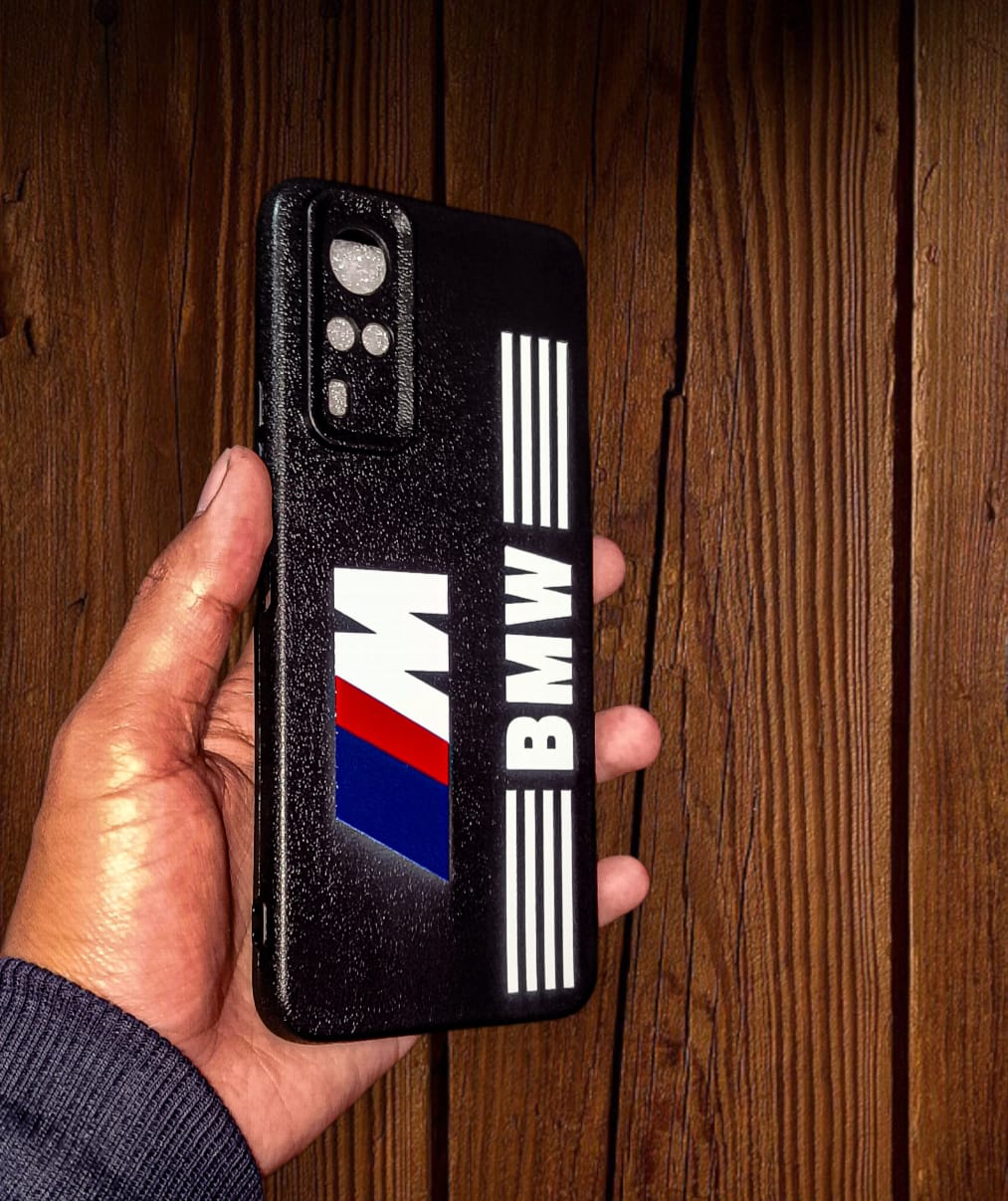 Vivo Y51 M Logo Soft Back Cover | Matte Black Textured Finish |