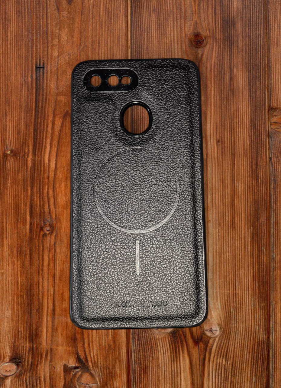 Oppo A5s Leather Texture Soft Back Cover | Premium Matte Black Finish | Shockproof TPU Case with Camera Protection