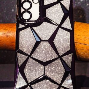 Samsung Galaxy A16 Black Glitter Geometric Pattern Back Cover | Premium Stylish Protective Case