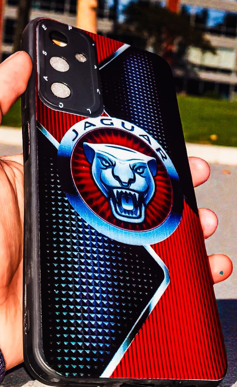 Samsung Galaxy A05s Jaguar Logo Premium Back Cover | Black & Red Textured Stylish Protective Case