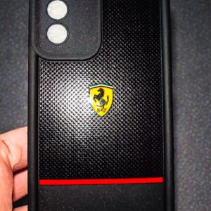 Samsung Galaxy S21 FE Premium Carbon Fiber Style Back Cover | Matte Black Racing Stripe Case with Strong Grip Protection