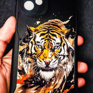 Samsung Galaxy A13 4G Fierce Tiger Printed Back Cover | Matte Black Designer Case with Strong Grip & Camera Protection