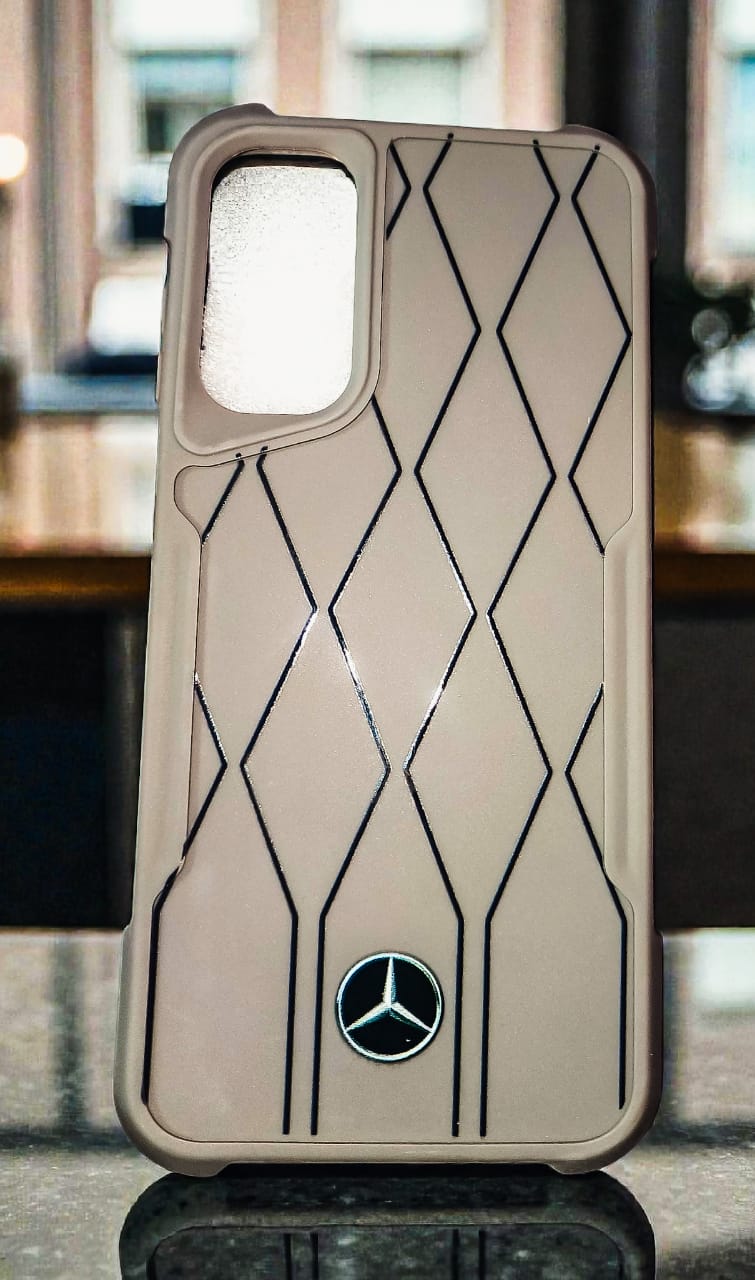 Samsung Galaxy A15 Luxury Car Logo Style Soft Back Cover | Matte Gray Premium Design Case with Camera Protection (GRAY)