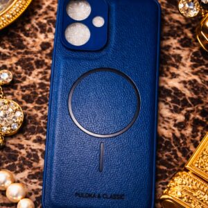 Tecno Go 2 New Magnetic Leather Finish Back Case – Black & Blue