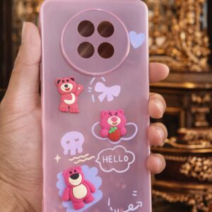 Realme 12X 5G Cute 3D Cartoon Teddy Back Cover | Soft Silicone Protective Case | Stylish Phone Cover