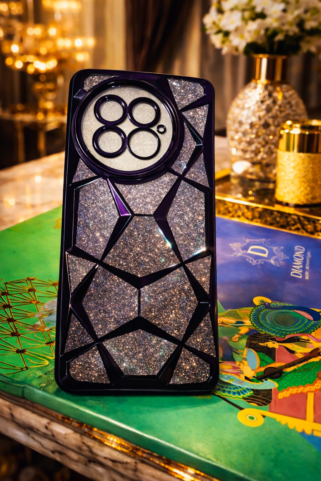 OnePlus 13 Premium Glitter Diamond Back Cover | (Black)