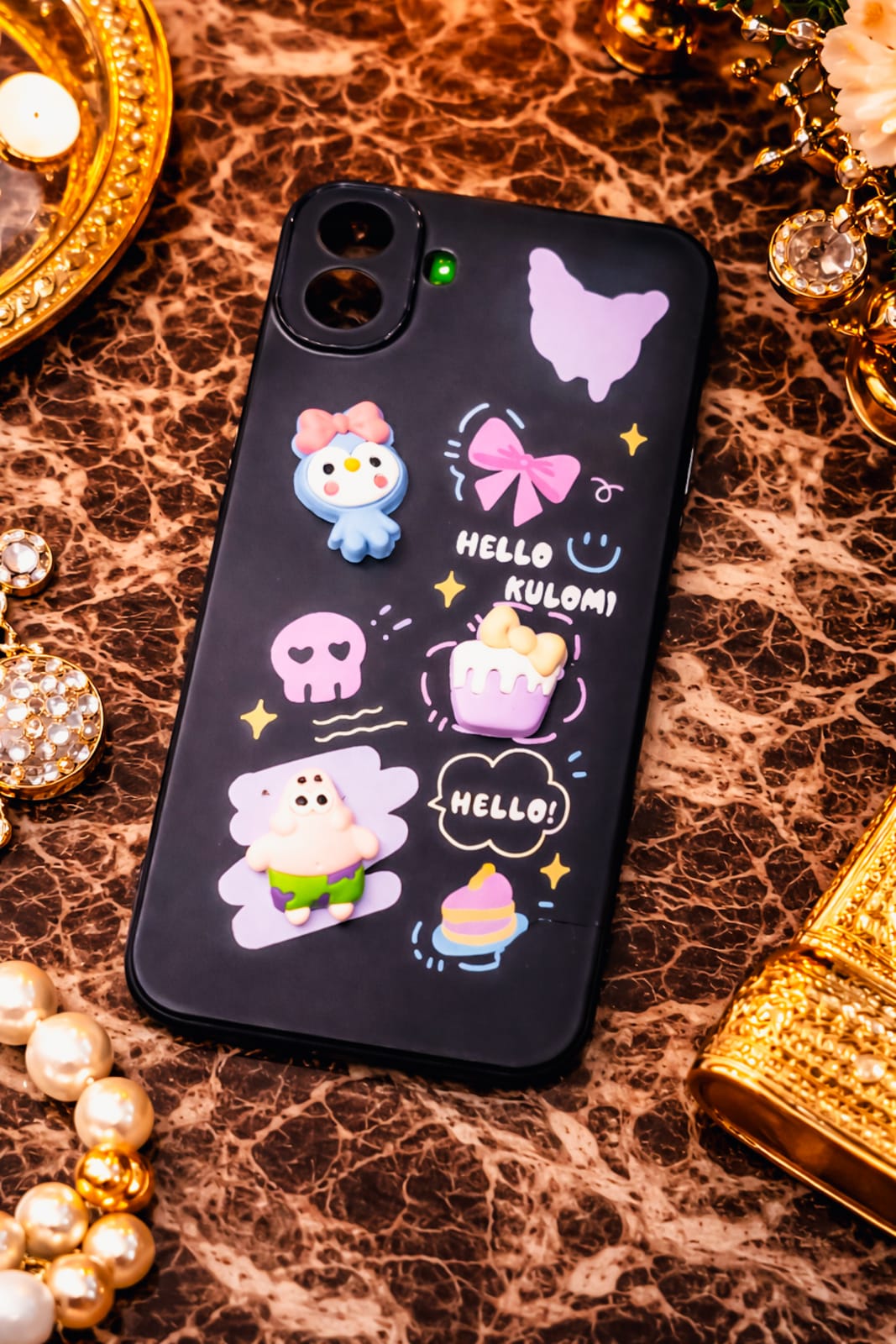 CMF Phone 1 Cute 3D Cartoon Back Cover | Soft Silicone Case with Kuromi Style Design (Gray & Pink)