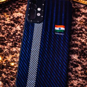 Carbon Fiber Texture Back Cover for Redmi 9 Power with Indian Flag Design – Premium Slim Protective Case