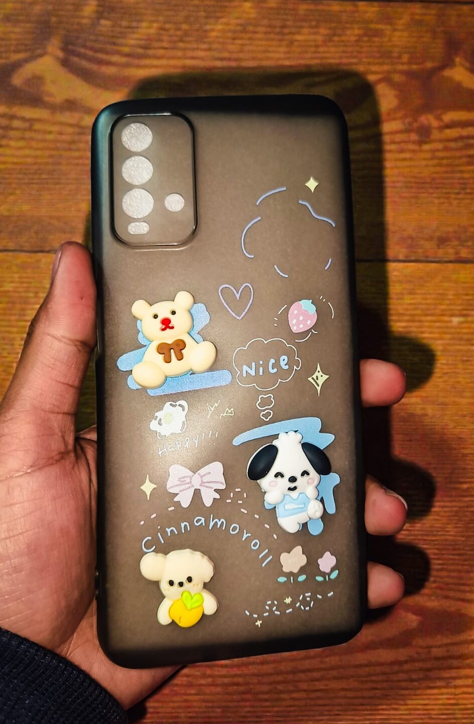 Cute Cartoon 3D Back Cover for Redmi 9 Power – Brown Soft Matte Case