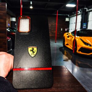 Ferrari Logo Back Cover for Redmi 9 Power – Premium Leather Texture Slim Protective Case