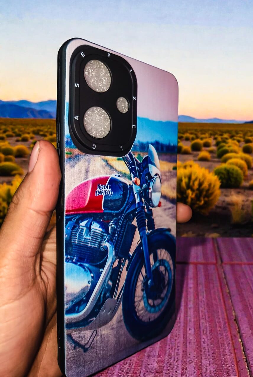 Royal Enfield Bike Printed Back Cover for Redmi 13C 5G – Matte Finish Slim Protective Case