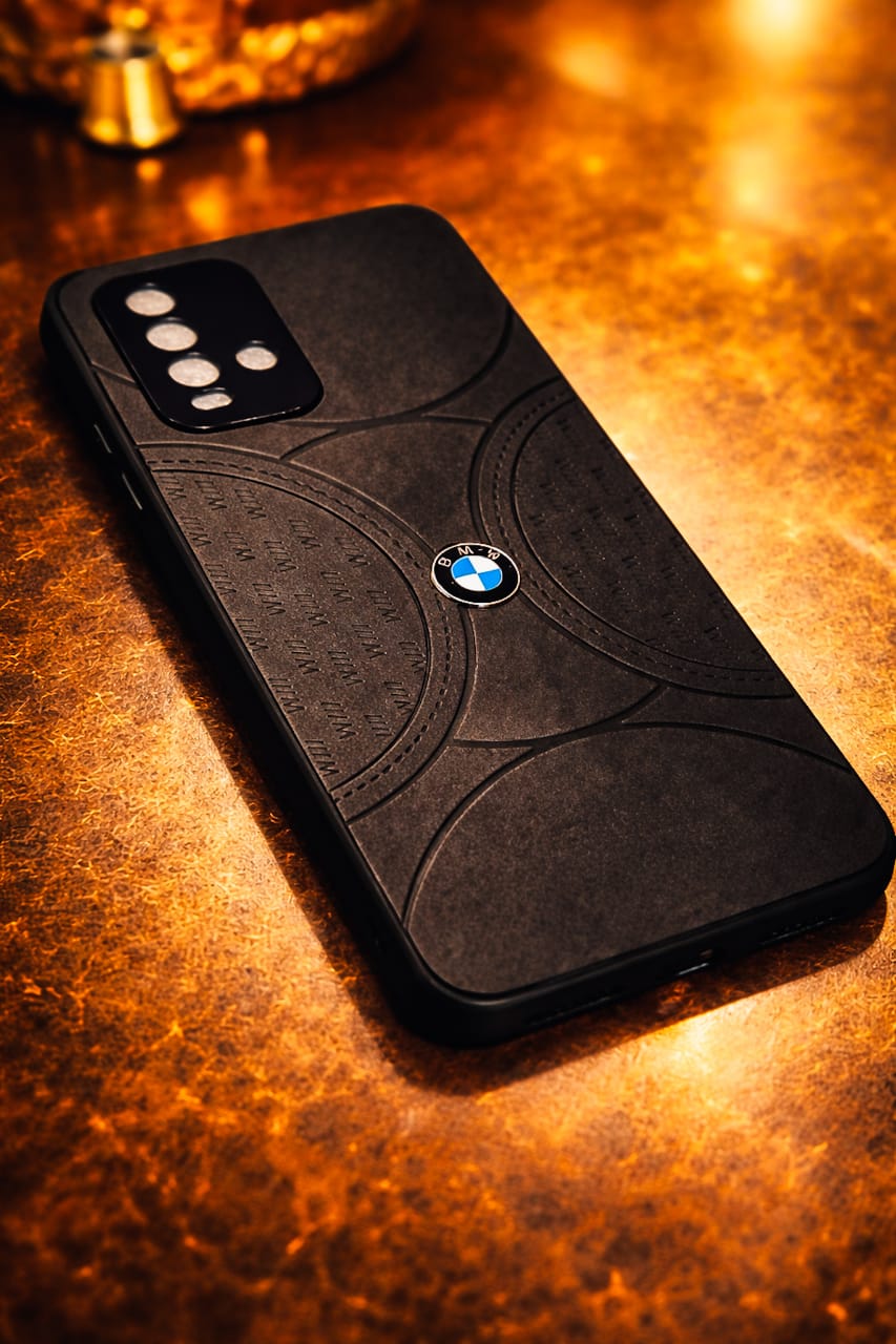 Premium Style Leather Finish Back Cover for Redmi 9 Power – Premium Black Slim Case