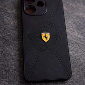 OPPO A5 Pro Ferrari 3D Logo Premium Leather Back Cover