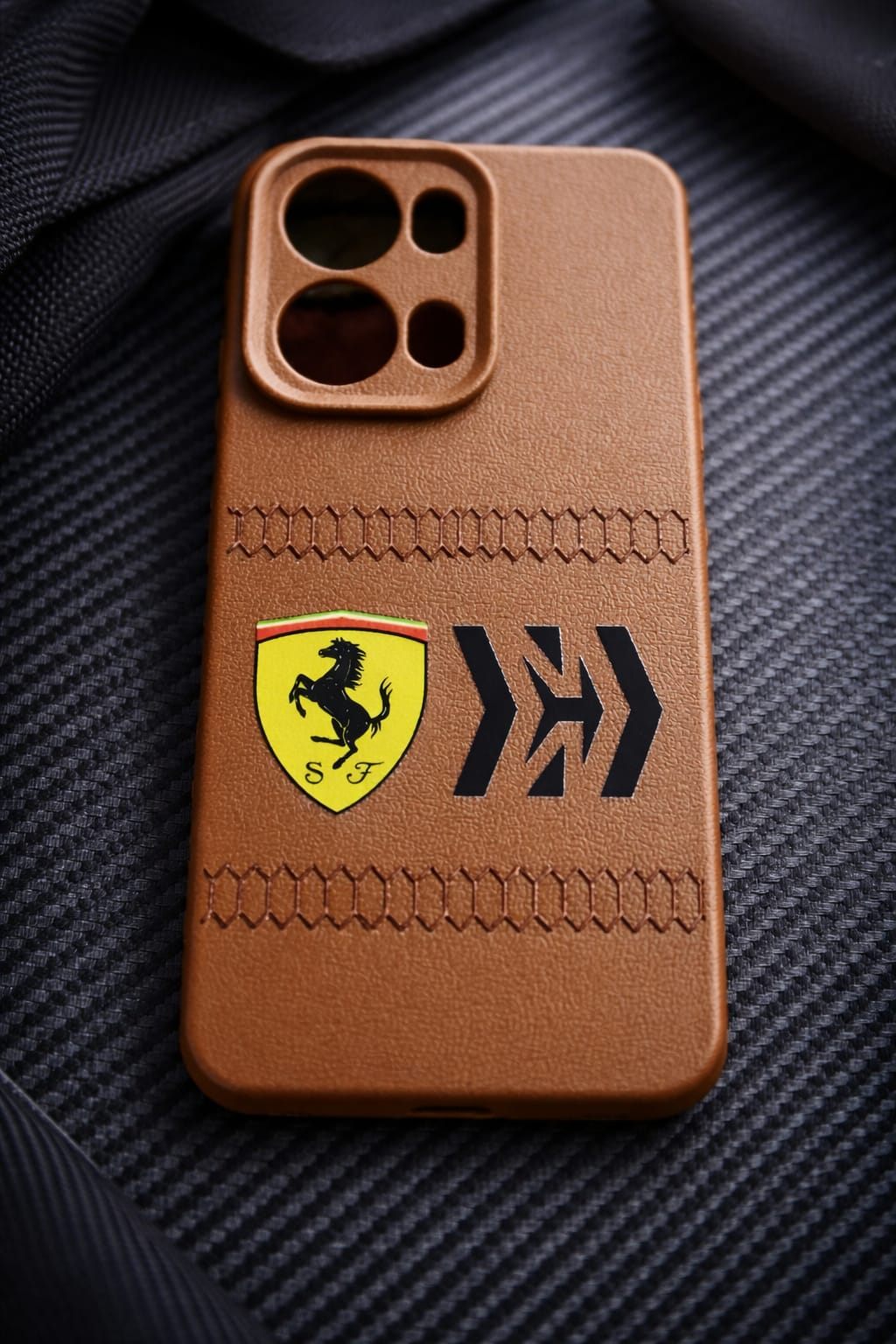 OPPO Reno 13 pro Leather Finish Printed Back Cover – Brown