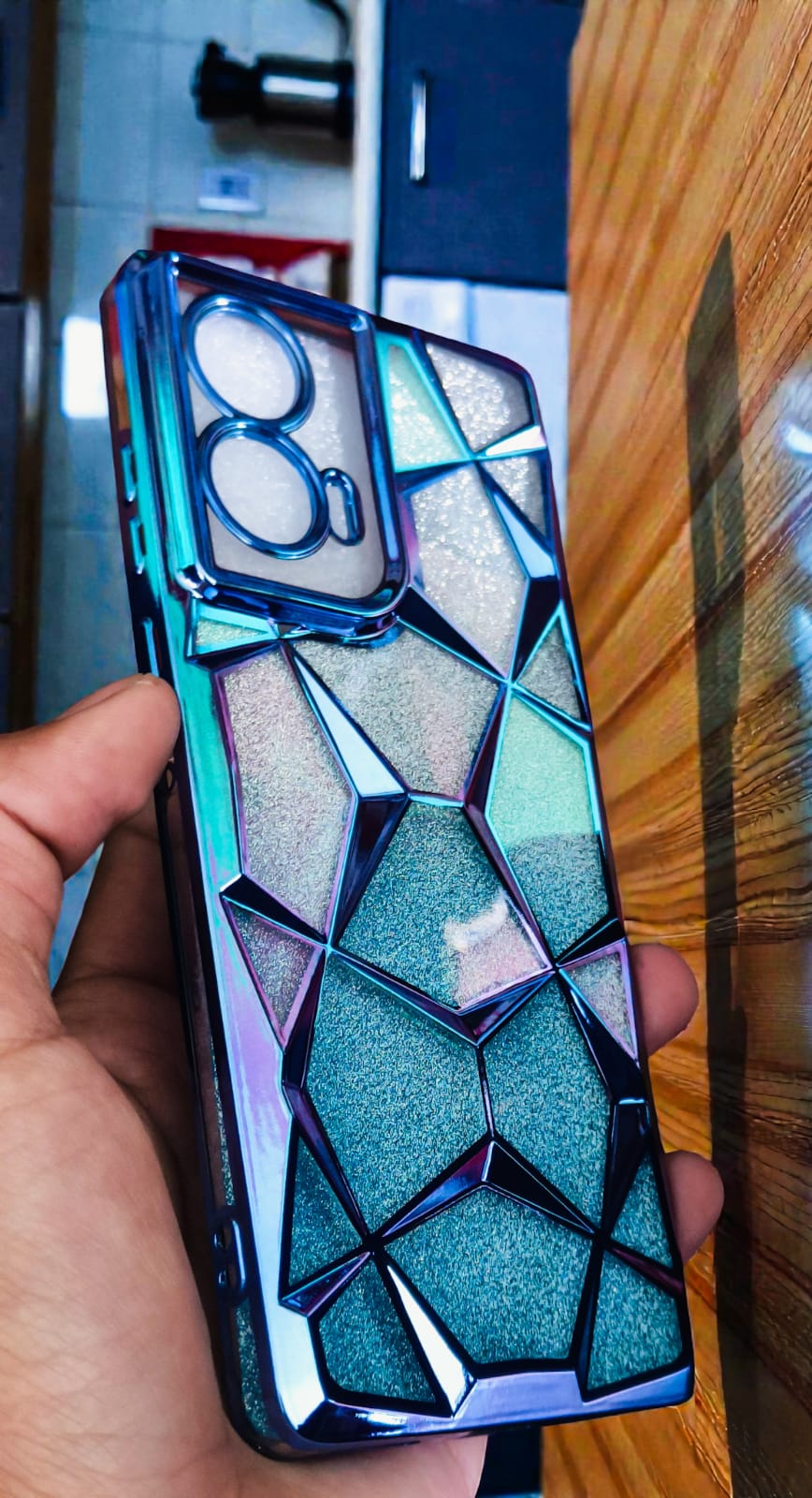 Moto G96 Premium Glitter Diamond Back Cover | Luxury Crystal Geometric Design | Stylish Protective Case