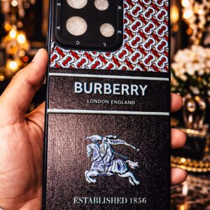 Redmi Note 13 Burberry Style Premium Designer Back Cover – Black Luxury Soft TPU Case
