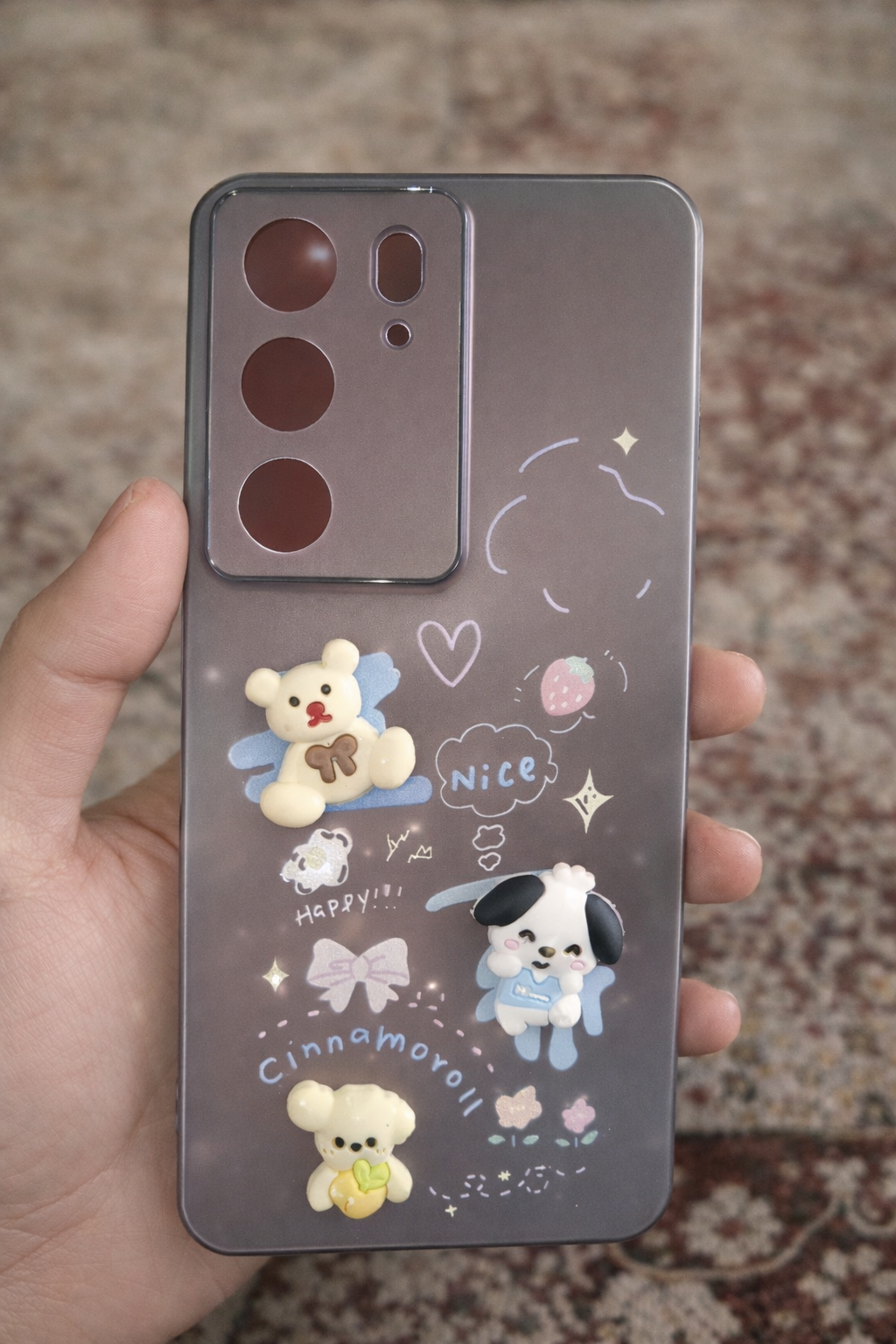 Realme 14x 5G Cute Cartoon Teddy Matte Back Cover (3 Designs) | Premium Soft Silicone Shockproof Case with Camera Protection