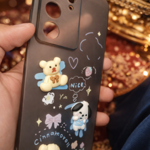 Realme 14x 5G Cute Cartoon Teddy Matte Back Cover (3 Designs) | Premium Soft Silicone Shockproof Case with Camera Protection