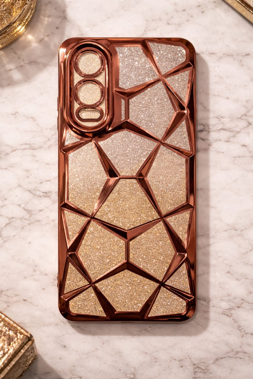 Premium Diamond Glitter 3D Back Cover for OnePlus Nord CE 4 Lite with Camera Protection (Black ,Blue.Golden)