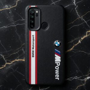 Motorsport Back Cover for Redmi Note 8 – Premium Black Leather Finish Case