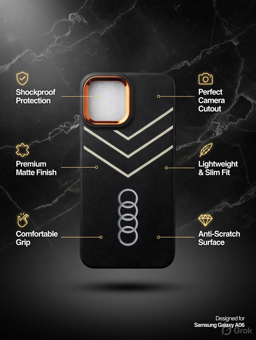 Samsung Galaxy A06 Premium  Back Cover | Matte Black Soft TPU Case with Strong Grip & Camera Protection