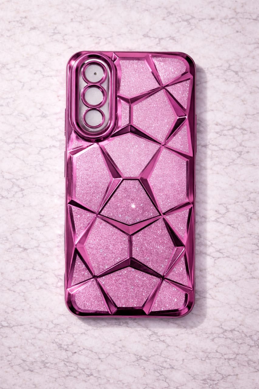 OnePlus Nord 5 Diamond Glitter Back Cover | Premium Luxury 3D Cover (Pink & Black)