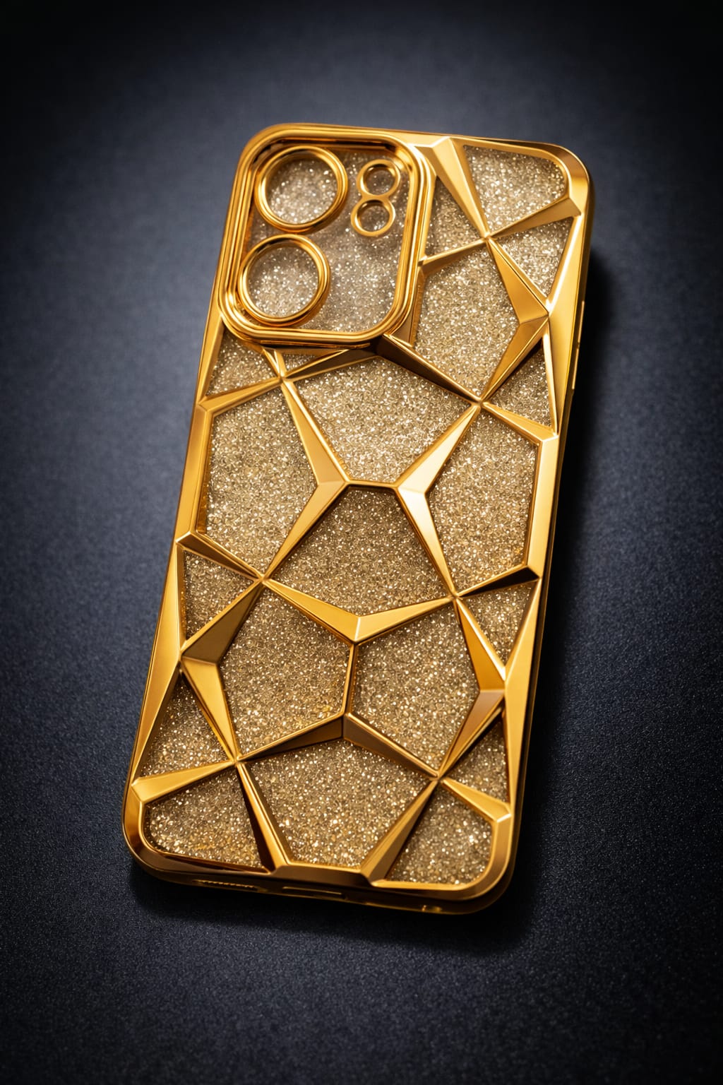 Oppo A5x Diamond Glitter Back Cover – Golden